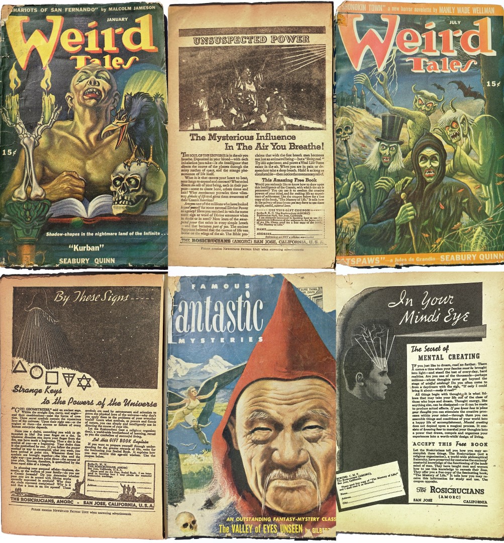 AMORC A.M.O.R.C. Deutsch German Pulp Magazin Silber Grusel-Krimi Dan Shocker Die Rosenkreuzer Spencer Lewis Antiquus Mysticus Ordo Rosae Crucis oder Ancient Mystical Order of the Rosy Cross