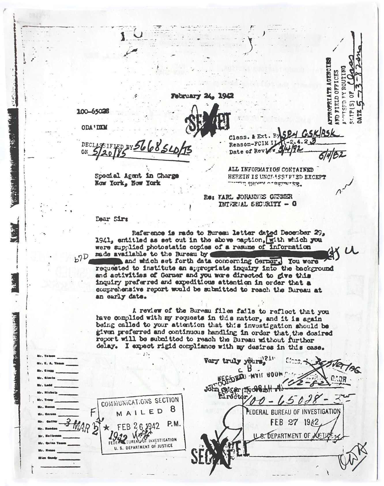 Karl Germer FBI files