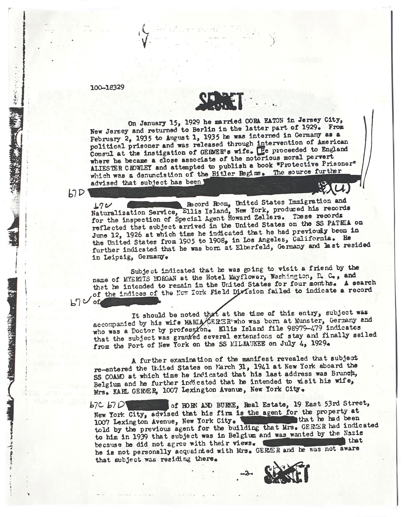 Karl Germer FBI files