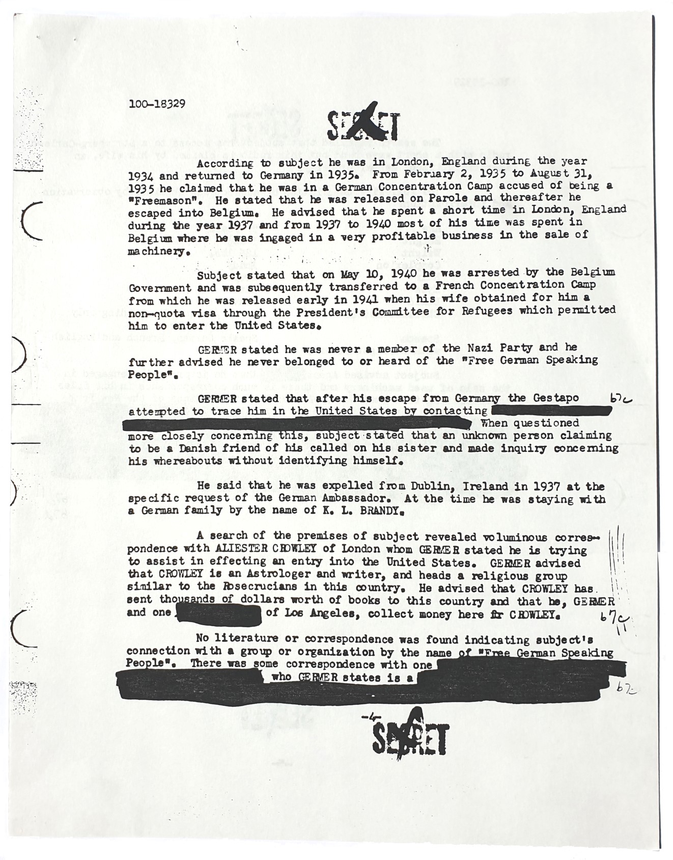 Karl Germer FBI files