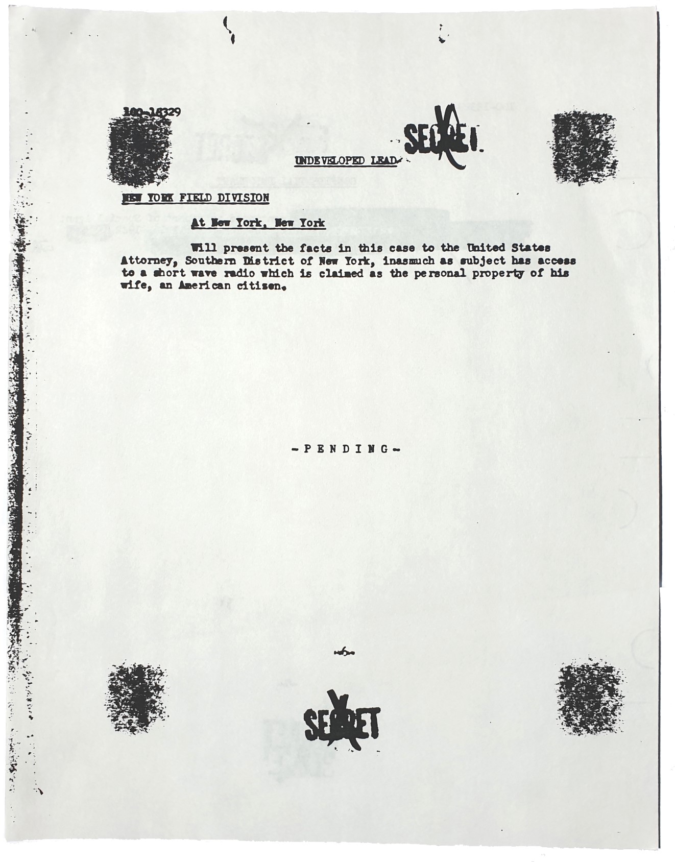 Karl Germer FBI files