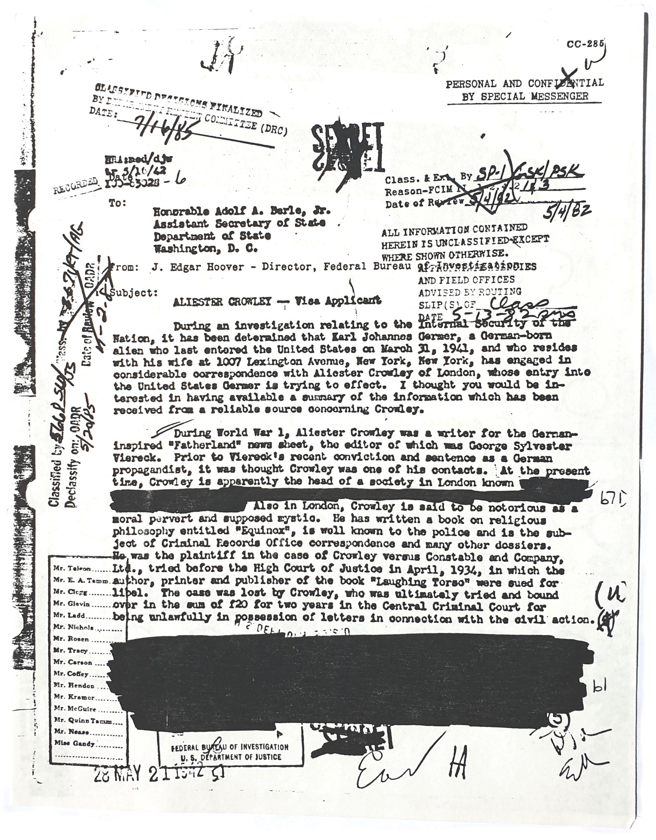 Karl Germer FBI files