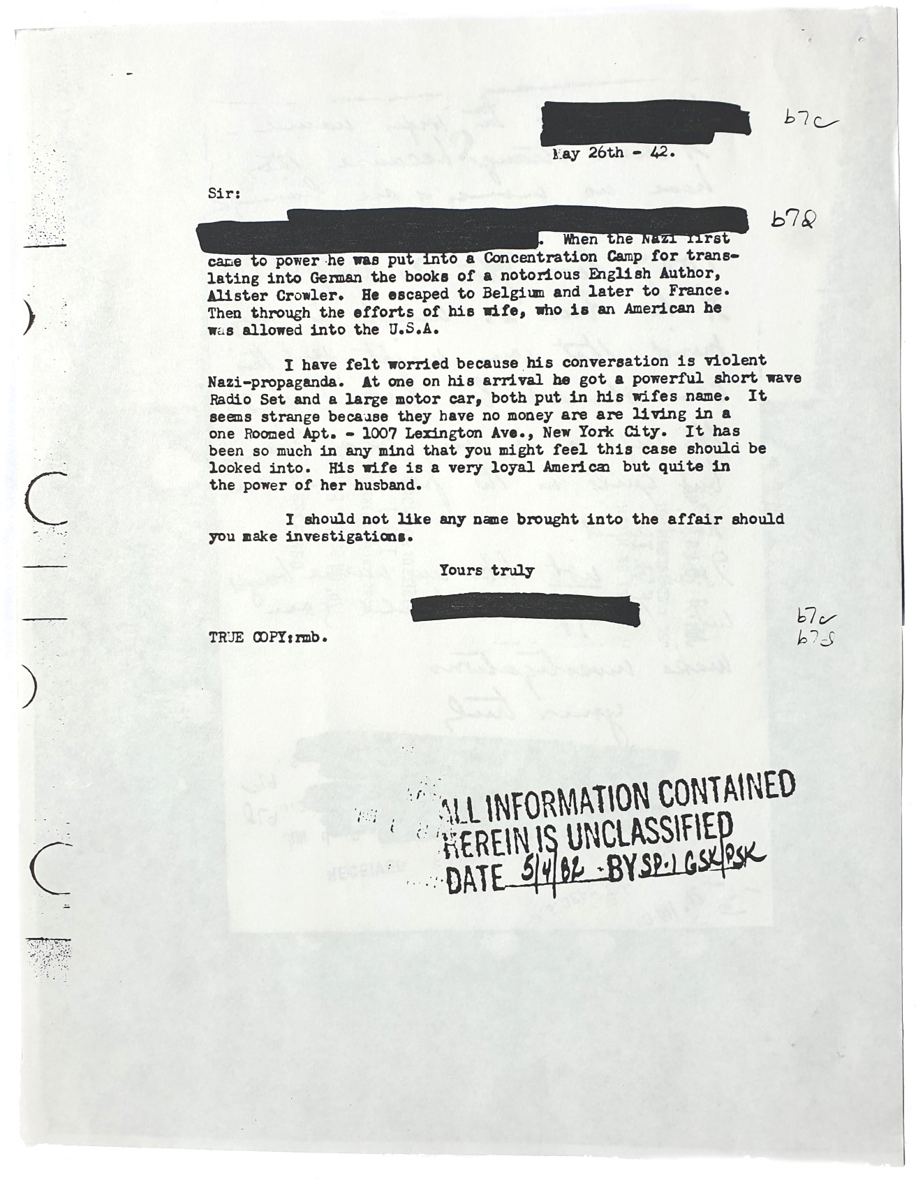 Karl Germer FBI files