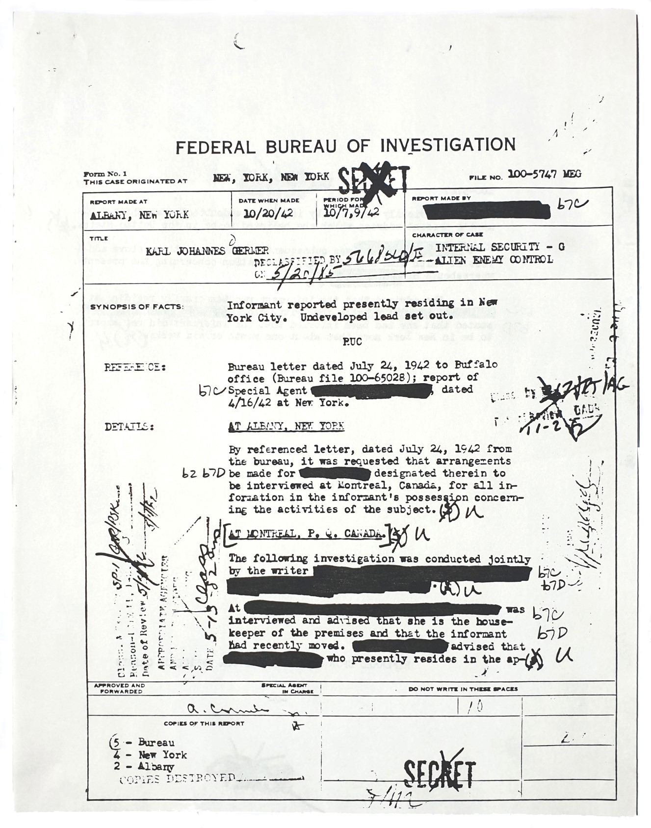 Karl Germer FBI files