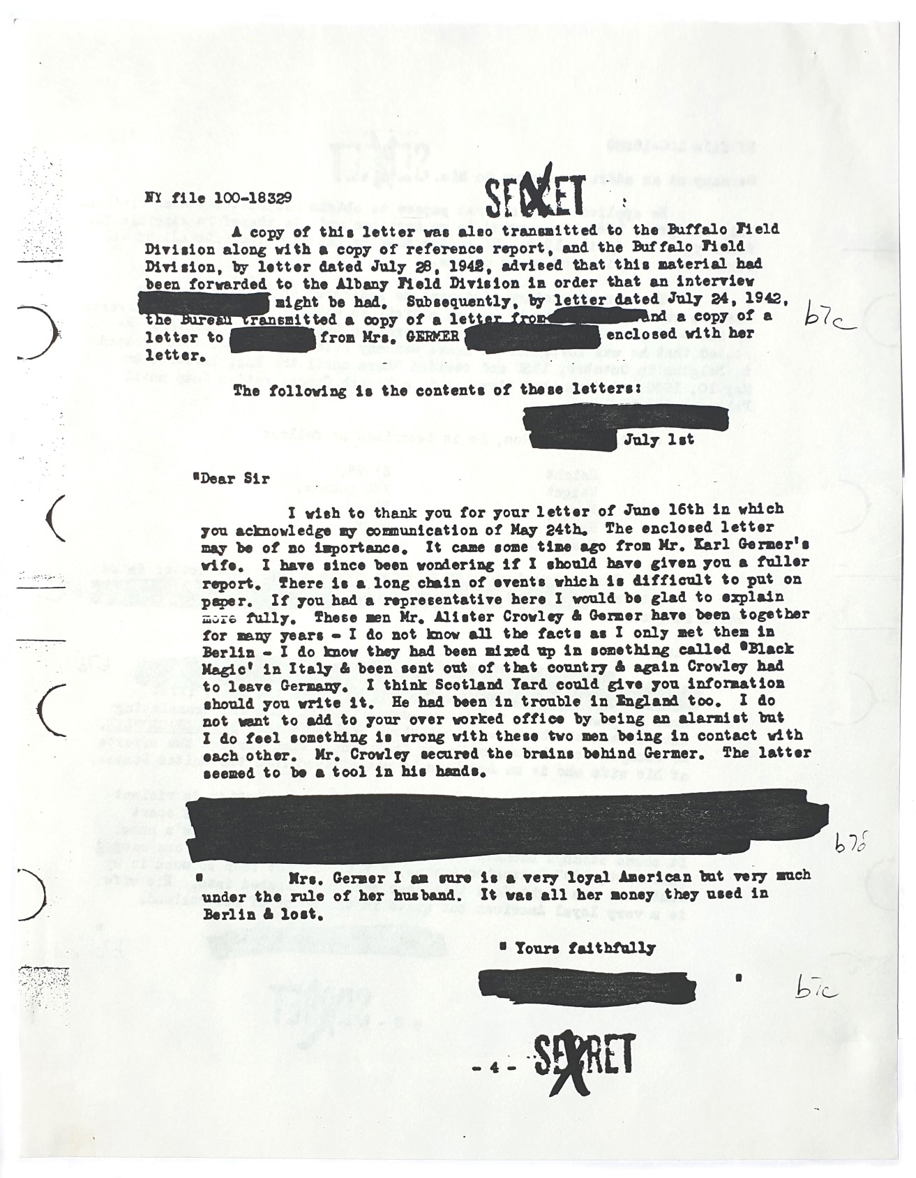 Karl Germer FBI files