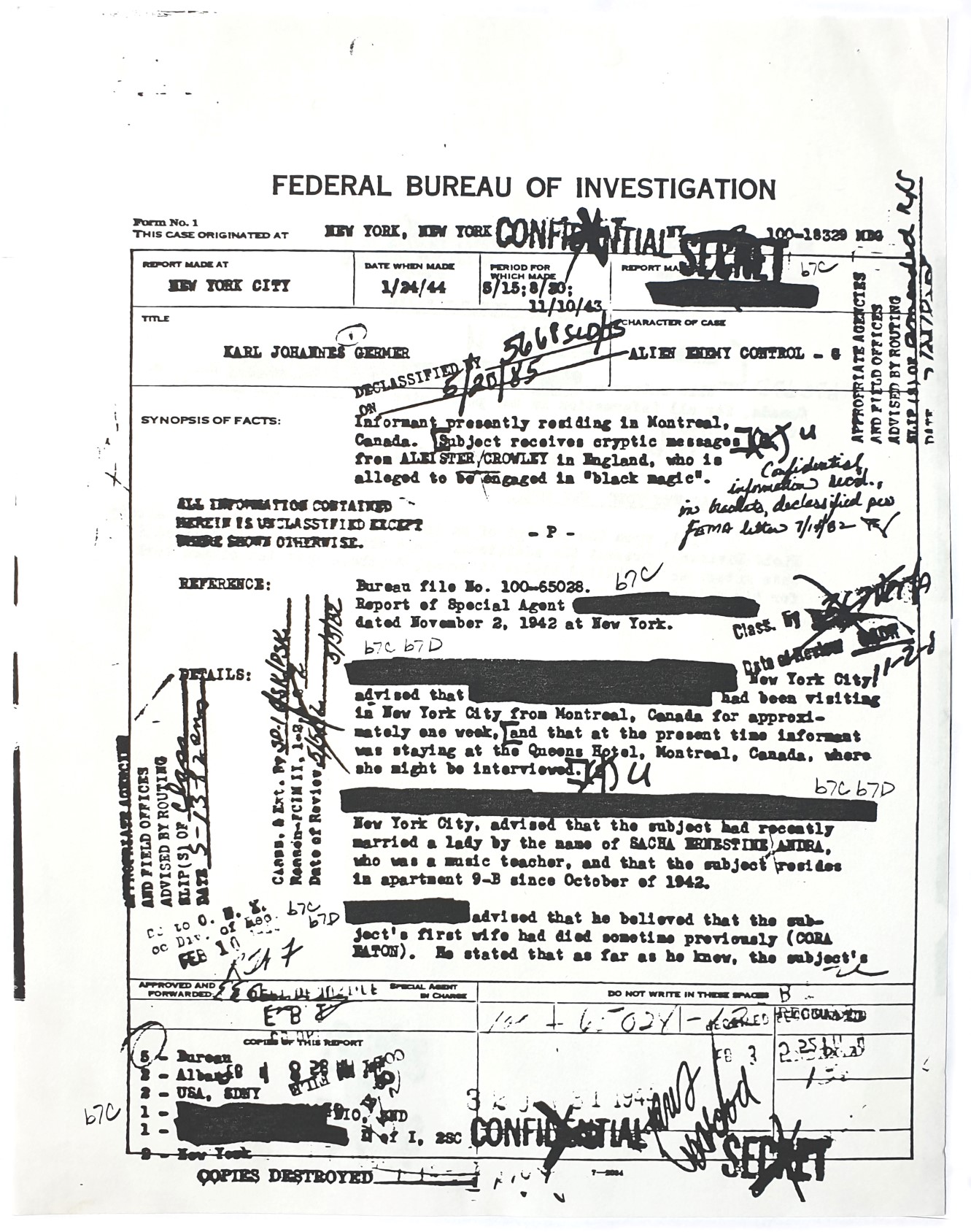 Karl Germer FBI files