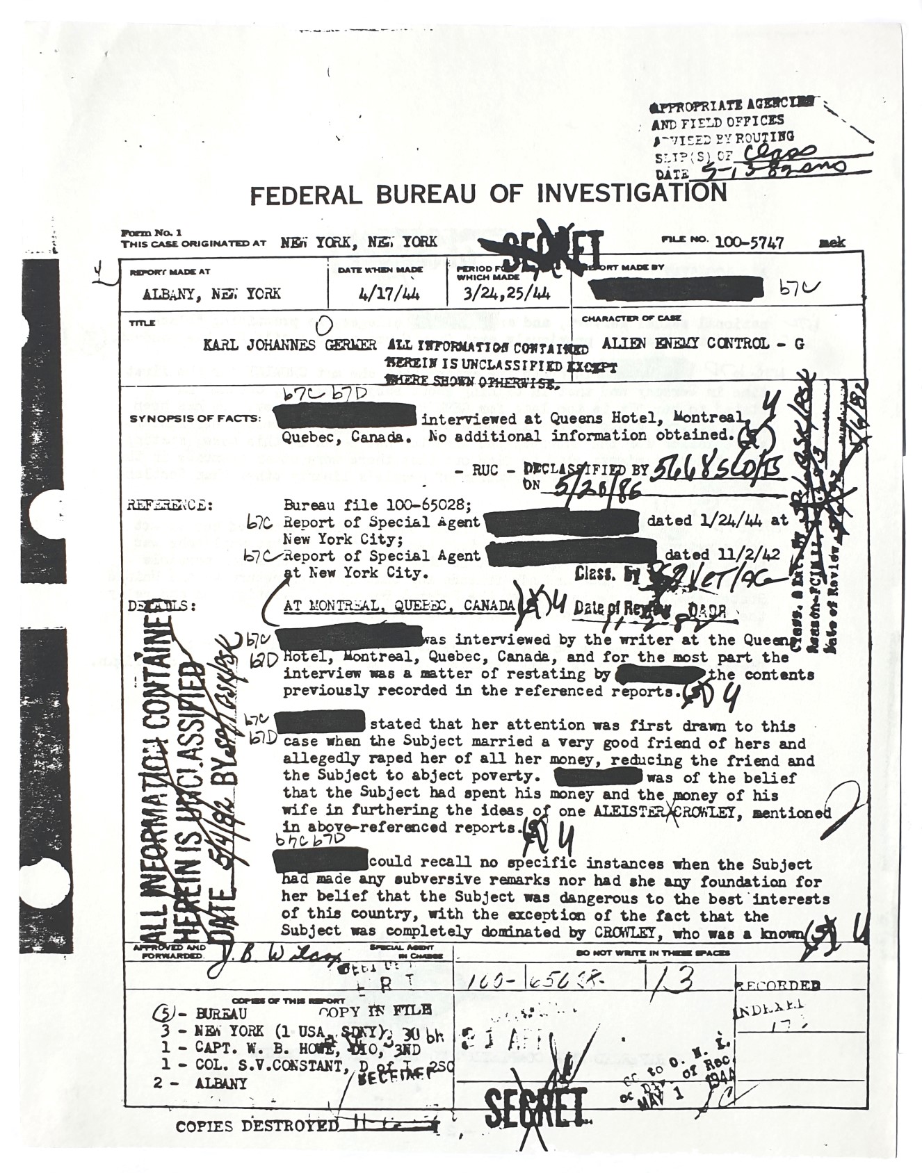 Karl Germer FBI files