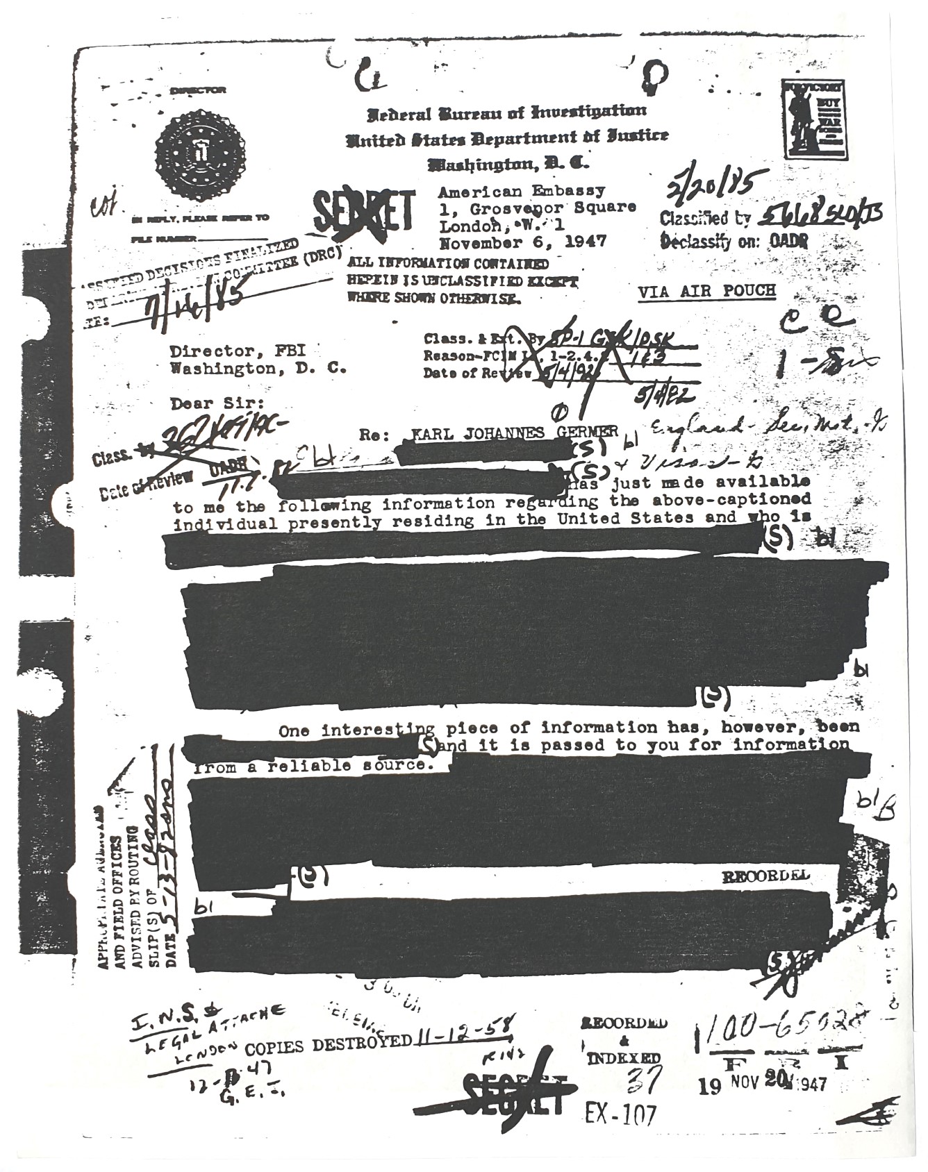 Karl Germer FBI files