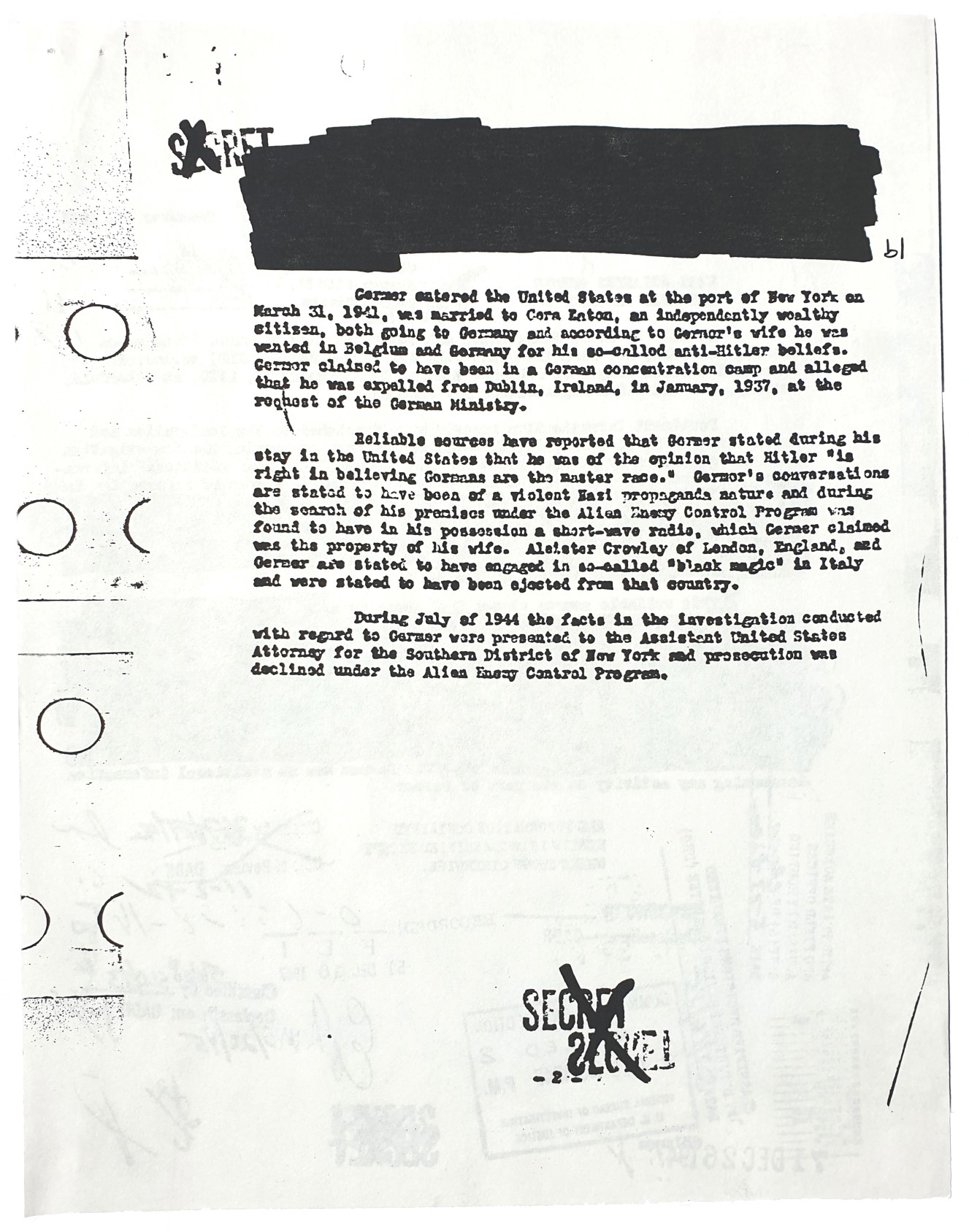 Karl Germer FBI files