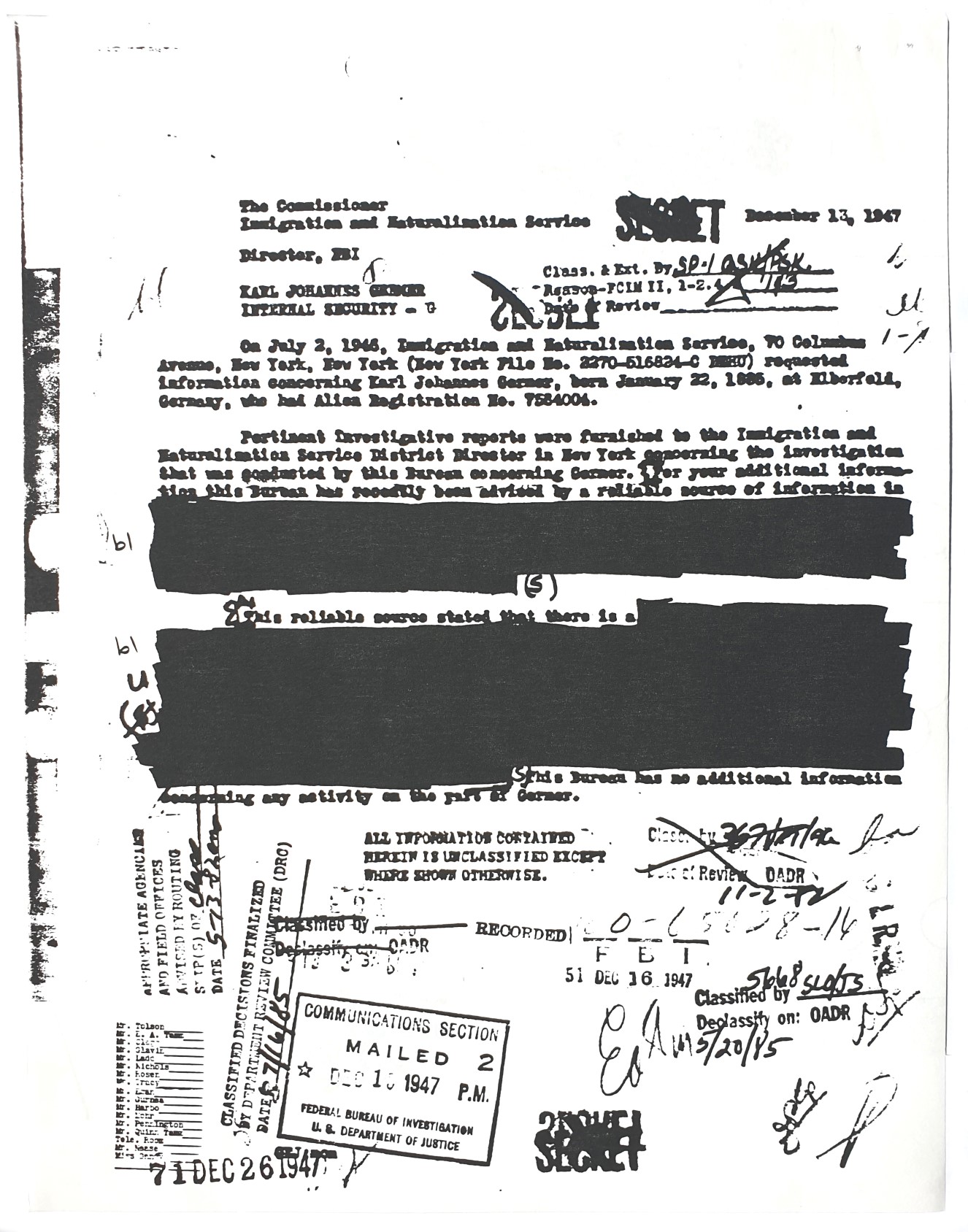 Karl Germer FBI files